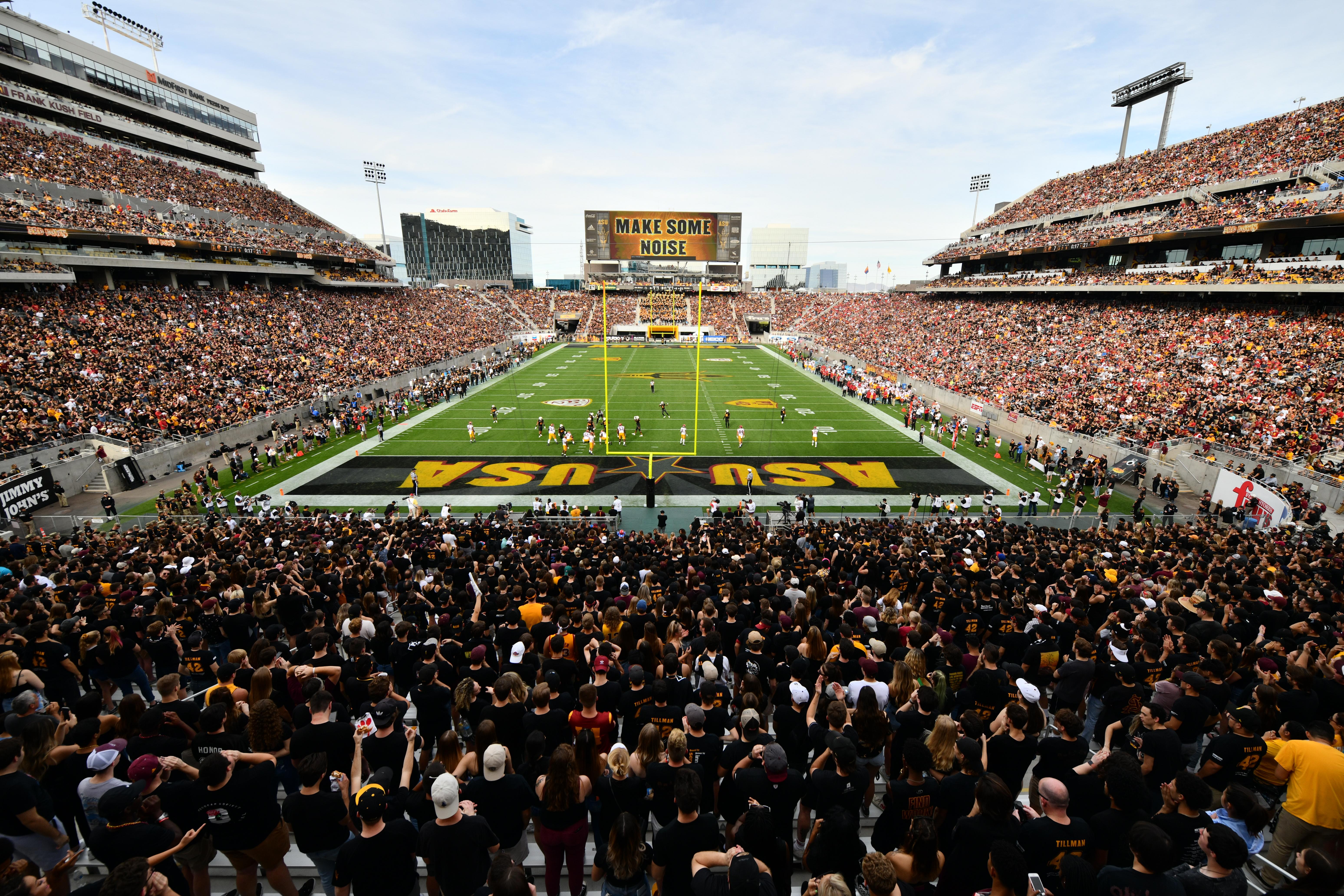 A packed Kush field during a football game